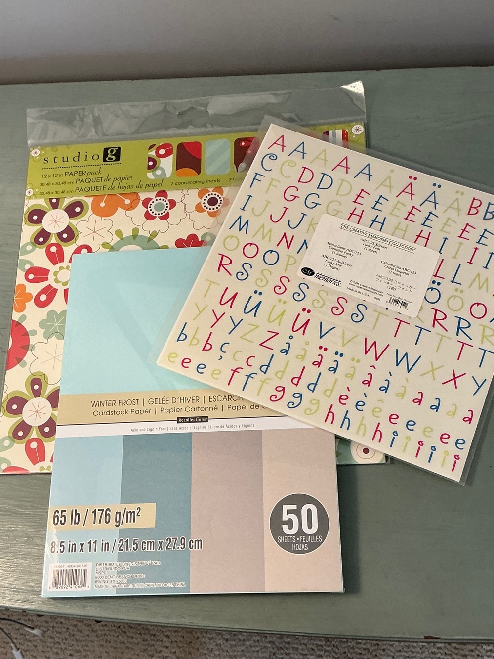Creative Memories Alphabet Sticker Sheet and Two Paper Packs New in Packages